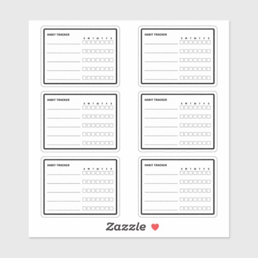 Habit Tracker Planner Aufkleber (Blatt)