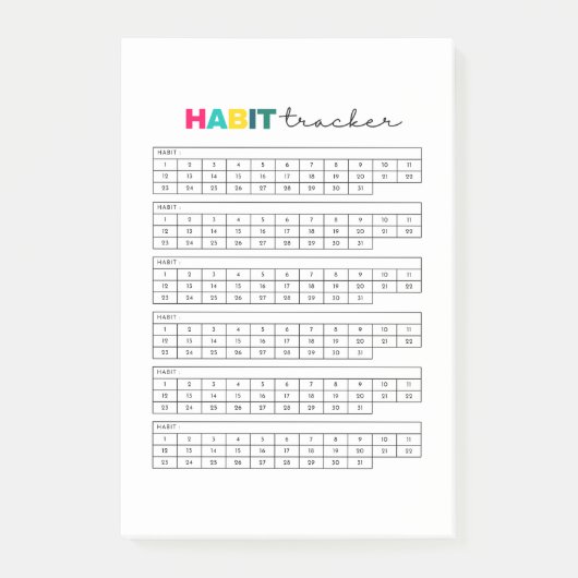 Habit Tracker Planner Journal Post-it Klebezettel (Vorderseite)