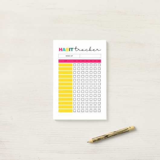 Habit Tracker Planner Journal-Seite Post-it Klebezettel (Auf Schreibtisch)