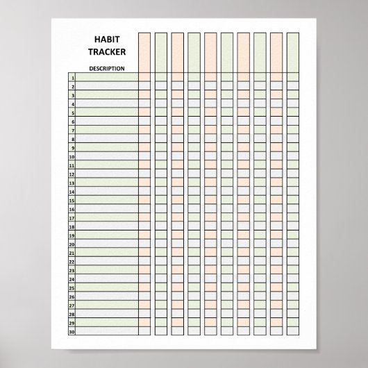 Habit Tracker Poster (Vorne)