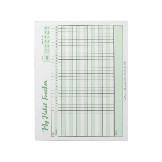 Habit Tracker Voll anpassbarer Notepad Notizblock (Rotiert)