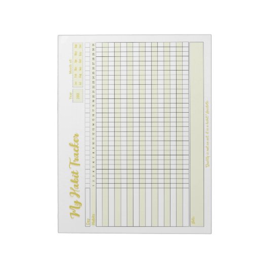Habit Tracker Voll anpassbarer Notepad Notizblock (Rotiert)