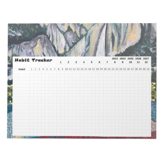 Habit Tracker Yosemite Nationalpark Notizblock (Vorderseite)