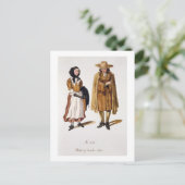 Habits of Quakers, 1675 (farbige Gravur) Postkarte (Stehend Vorderseite)