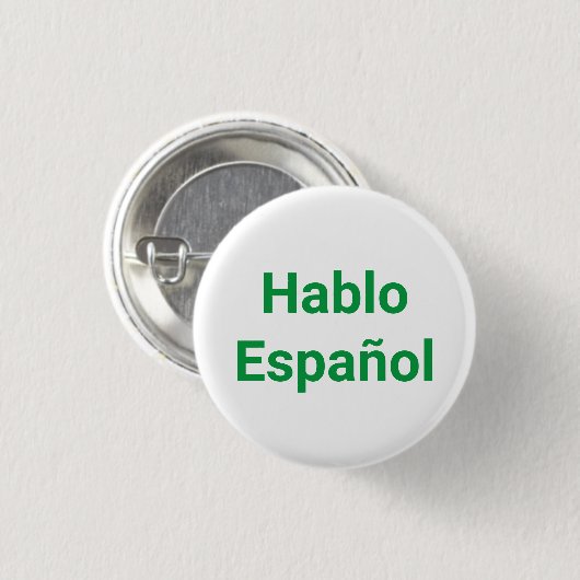 Hablo Español grün weiß ich spreche Spanisch Button (Vorne & Hinten)