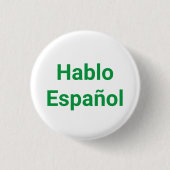 Hablo Español grün weiß ich spreche Spanisch Button (Vorderseite)