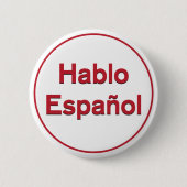 Hablo Español - Ich spreche Spanisch Button (Vorderseite)