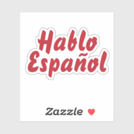 Hablo Español Ich spreche Spanisch Rot Typografisc Aufkleber