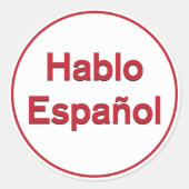 Hablo Español - Ich spreche Spanisch Runder Aufkleber (Vorderseite)