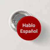 Hablo Español Red white I Speak Spanisch Button Sc (Vorne & Hinten)