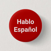 Hablo Español Red white I Speak Spanisch Button Sc (Vorderseite)