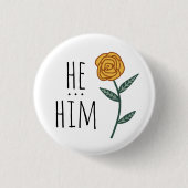 HABM Pronouns Gold Rose CUSTOM Button (Vorderseite)