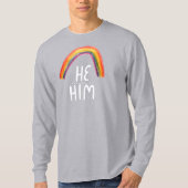 HABM Pronouns Rainbow Handletter T - Shirt (Vorderseite)