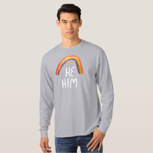HABM Pronouns Rainbow Handletter T - Shirt