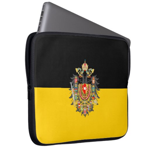 Habsburger Flagge und Kaiserliche Wappen Laptopschutzhülle (Vorne Rechts)