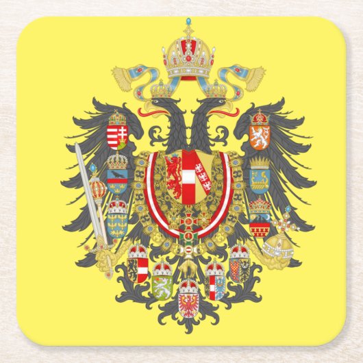 Habsburger-Wappen-Untersetzer Rechteckiger Pappuntersetzer (Vorderseite)