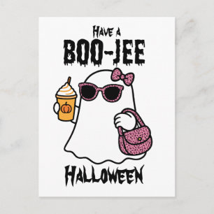 Habt ein Boo-jee Halloween-Gespenst Postkarte