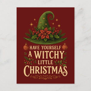 Habt ein Hexen-Weihnachten Feiertagspostkarte