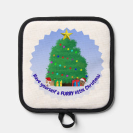 Habt ein pelziges kleines Weihnachten Topflappen