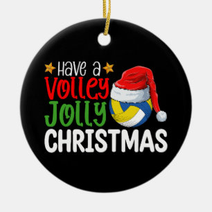 Habt ein volley jolly Weihnachts-Volleyball-Feiert Keramik Ornament