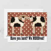 Habt ihr Herd? Wir haben uns bewegt! Niedliches CO Postkarte (Vorne/Hinten)