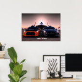 "Habu" Nissan GT-R and SR-71 Blackbird Poster (Heimbüro)