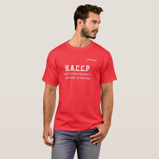 HACCP T-Shirt Rot-Schneidebrett (Vorne ganz)