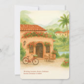 Hacienda-Hochzeit in Urlaubsort Save the Date Einladung (Rückseite)