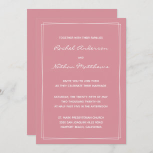 Hacienda Rose Minimalistisch Hochzeitseinladungen