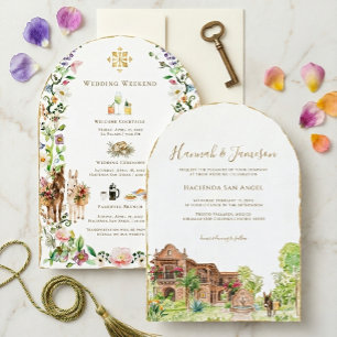Hacienda San Angel Torbogen-Hochzeit Einladung