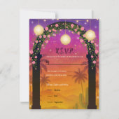 Hacienda Sunset Floral Arch 15. Quinceañera UAWG Einladung (Vorderseite)