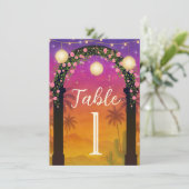 Hacienda Sunset Vibrant Fiesta Tischnummern (Stehend Vorderseite)