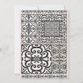 Hacienda Tile Black Blush Modernes Brautparty Einladung (Rückseite)