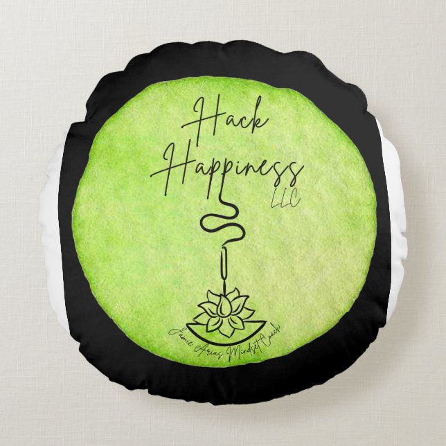 Hack Happy Meditation Pillow Rundes Kissen (Vorderseite)
