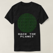 Hack the Planet binär Code Computer Hacking Codin T-Shirt (Design vorne)