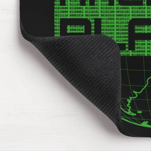 Hack the Planet Green Globe Computer Hacker Design Mousepad (Ecke)