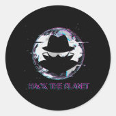 Hack the Planet Runder Aufkleber (Vorderseite)