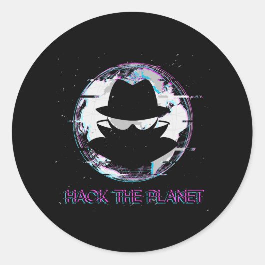 Hack the Planet Runder Aufkleber (Vorderseite)