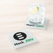 HackEDU Glass Untersetzer (Schrägansicht)