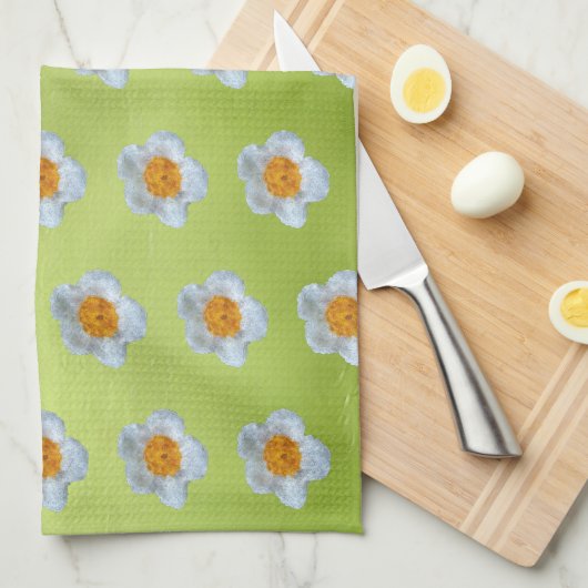 Häckelblume Geschirrtuch (Viertel Falte)