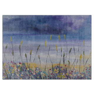 Hackendes Brett des leeren Strand-Meerblicks