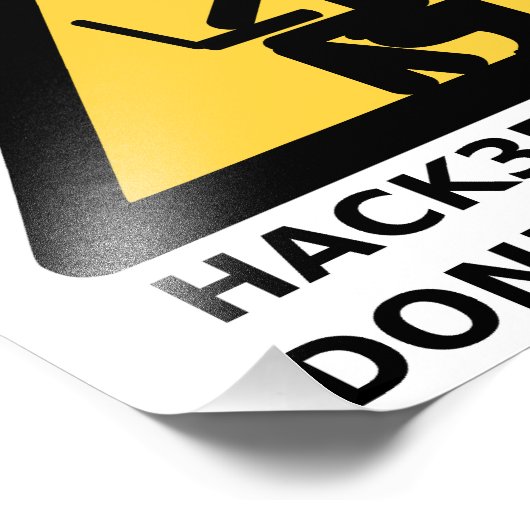 Hacker am Arbeitsplatz Fotodruck (Ecke)