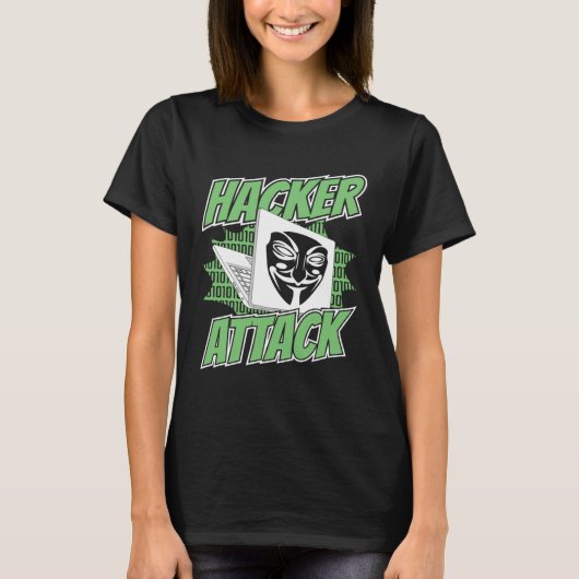 Hacker Attack White Hat Black Hat Ethical Hacking  T-Shirt (Vorderseite)