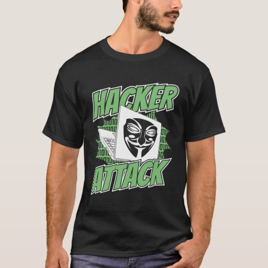 Hacker Attack White Hat Black Hat Ethical Hacking T-Shirt (Vorderseite)