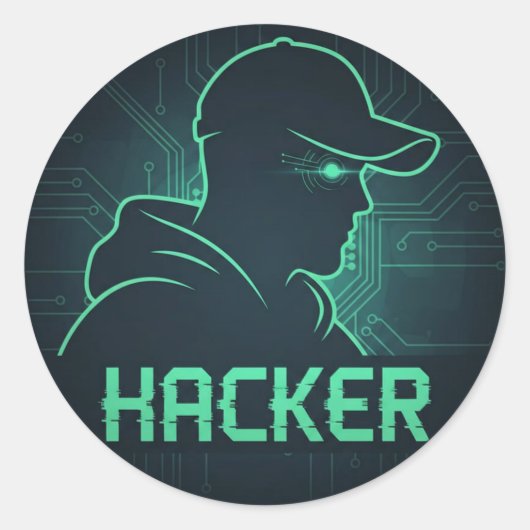 Hacker-Aufkleber Runder Aufkleber (Vorderseite)