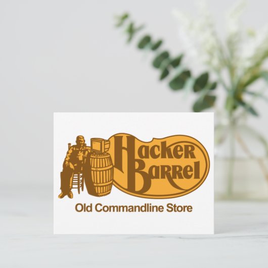 Hacker Barrel: Der alte Commandline Store Postkarte (Stehend Vorderseite)