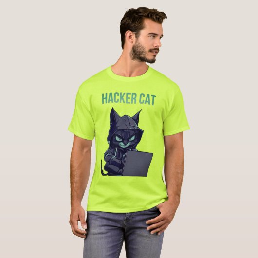 "Hacker Cat: Code Whisperer T-Shirt" T-Shirt (Vorne ganz)