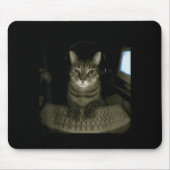 Hacker Cat Meme Funny Computer Cat Kitten Gamer Ca Mousepad (Vorne)