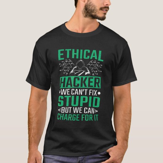 Hacker Computer Code Ethical Hacker Cybersecurity T-Shirt (Vorderseite)