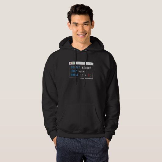 Hacker Computer Code Select Finger Cybersecurity Hoodie (Vorne ganz)